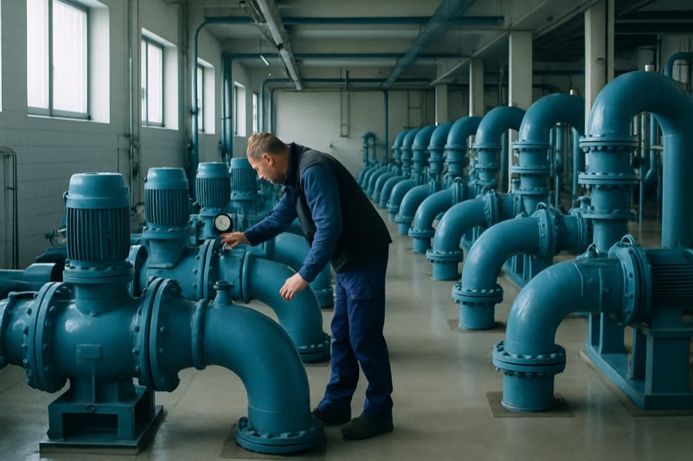 Pumpen und Leitungen im Wasserwerk